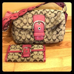 Coach purse and matching wallet